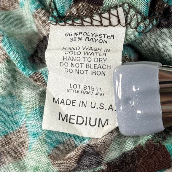 Vintage 90s Y2k Green Brown Halter Top Boho Gyaru Coastal Cowgirl Trashy Bimbo M - Picture 5 of 6